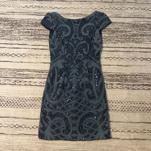 Adrianna Papell Sequin Blue Dress